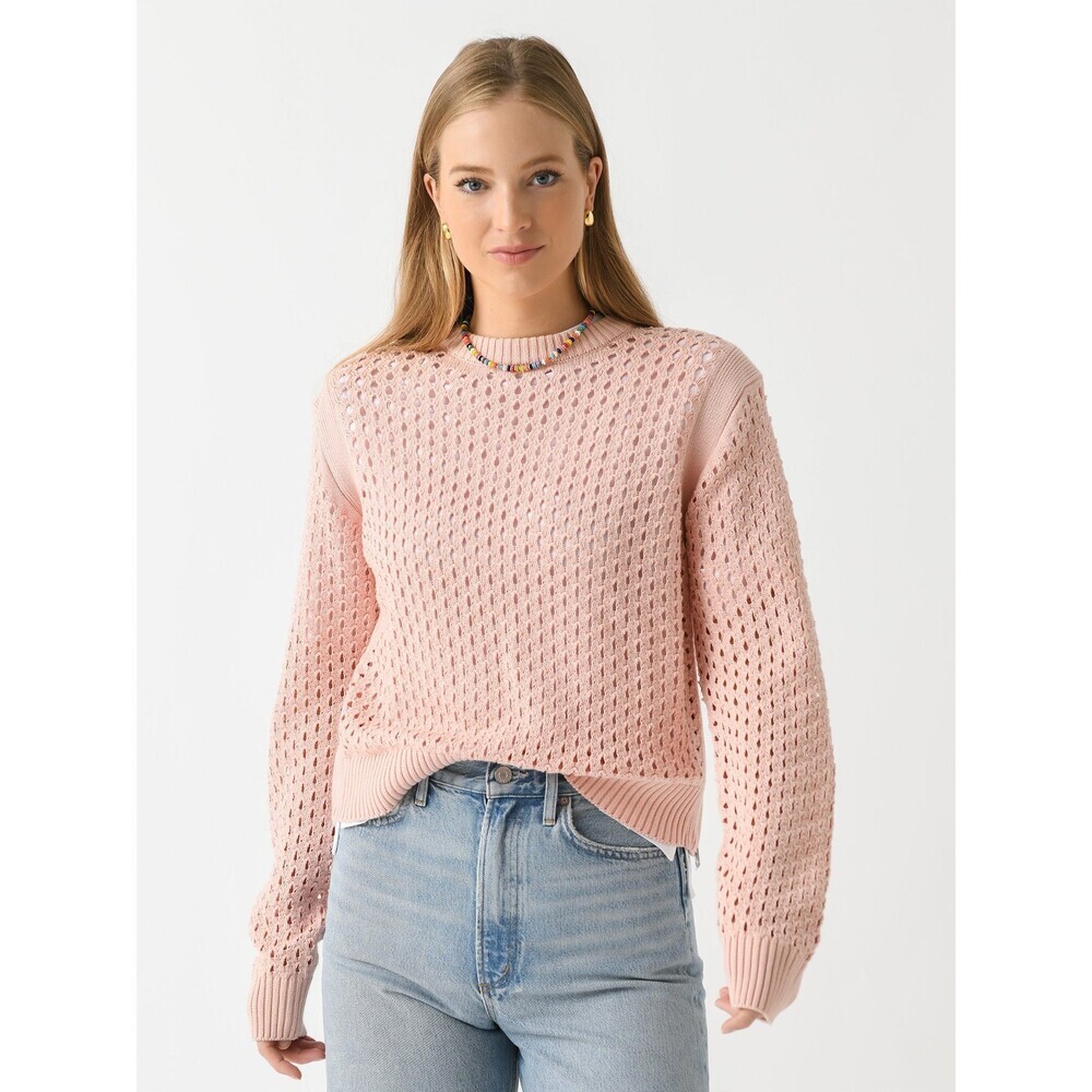 Varley Hains Sweater Women XS Rose Smoke Knit Crew Neck Dropped Shoulder GBO1753